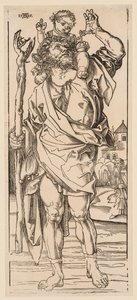 St. Christophorus überquert den Strom, 1528 von Albrecht Dürer