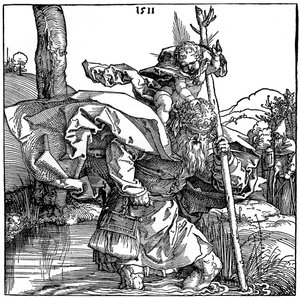 St. Christophorus trägt das Christuskind, 1511, 1936 von Albrecht Dürer