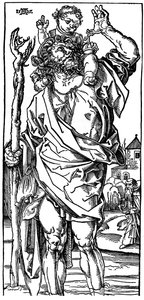 St. Christophorus trägt das Christkind, 1525, 1936 von Albrecht Dürer