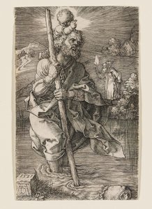 Der heilige Christophorus mit nach rechts gewandtem Kopf von Albrecht Dürer