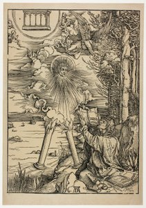 St. Johannes verschlingt das Buch, aus der Apokalypse
