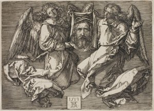 Schweißtuch, gezeigt von zwei Engeln von Albrecht Dürer