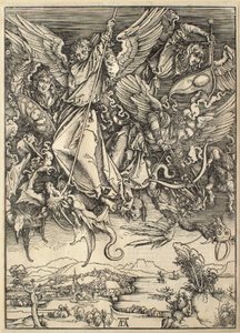 Die Apokalypse: Der heilige Michael kämpft gegen den Drachen von Albrecht Dürer