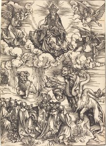 Das Tier mit zwei Hörnern wie ein Lamm von Albrecht Dürer