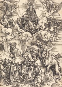 Das Tier mit zwei Hörnern wie ein Lamm, wahrscheinlich ca. 1496-1498 von Albrecht Dürer