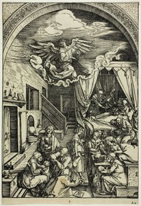 Die Geburt der Jungfrau, aus Das Leben der Jungfrau von Albrecht Dürer