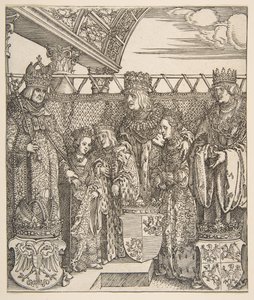 Der Kongress der Fürsten in Wien, aus dem Triumphbogen von Kaiser Maximilian I., 1515