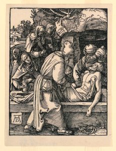 Die Grablegung, aus der Serie Die Kleine Passion von Albrecht Dürer