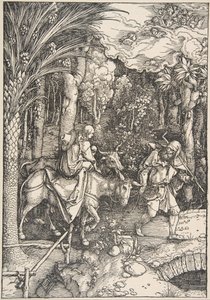 Die Flucht nach Ägypten, aus Das Leben der Jungfrau, lateinische Ausgabe, 1511 von Albrecht Dürer