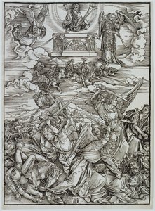 Die vier rächenden Engel des Euphrat, aus der Serie „Die Apokalypse“ von Albrecht Dürer