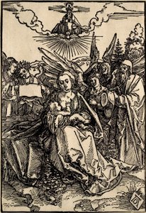 Die Heilige Familie mit fünf Engeln von Albrecht Dürer