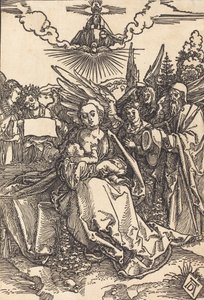 Die Heilige Familie mit fünf Engeln, vor 1505 von Albrecht Dürer