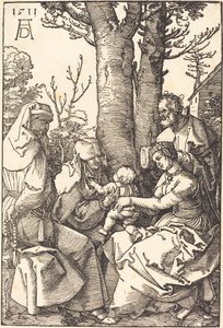 Die Heilige Familie mit Joachim und Anna unter einem Baum von Albrecht Dürer