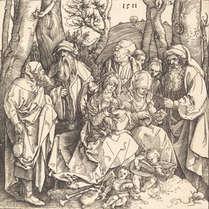 Die Heilige Familie mit zwei musizierenden Engeln, 1511 von Albrecht Dürer