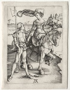 Die Dame reitet und der Landsknecht, ca. 1497 von Albrecht Dürer
