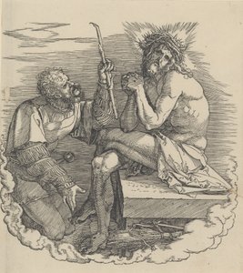 Der Mann der Schmerzen, verspottet von einem Soldaten, Frontispiz zur Großen Passion von Albrecht Dürer