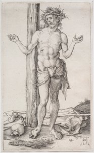 Der Mann der Schmerzen stehend, mit erhobenen Händen, ca. 1500
