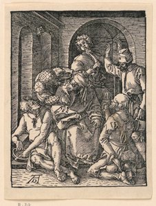 Die Verspottung Christi, aus der Serie Die Kleine Passion von Albrecht Dürer