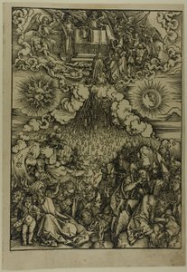 Die Öffnung des fünften und sechsten Siegels, aus der Apokalypse von Albrecht Dürer