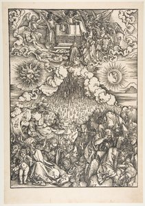 Die Öffnung des fünften und sechsten Siegels, aus der Apokalypse von Albrecht Dürer