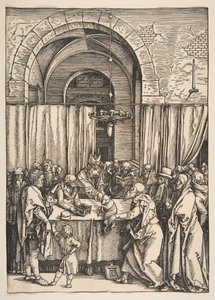 Die Ablehnung von Joachims Opfergabe, aus Das Leben der Jungfrau, ca. 1504