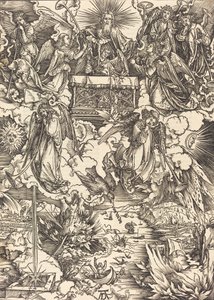 Die sieben Engel mit den Trompeten, wahrscheinlich ca. 1496-1498 von Albrecht Dürer