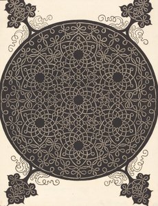 Der sechste Knoten, der sieben kleine Knotensysteme mit schwarzen Zentren kombiniert, wahrscheinlich 1506-1507 von Albrecht Dürer