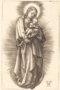Die Jungfrau und das Kind auf einer Mondsichel mit Diadem von Albrecht Dürer