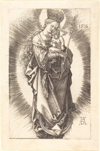 Die Jungfrau und das Kind auf einer Mondsichel mit Zepter und Sternenkrone von Albrecht Dürer