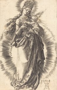 Die Jungfrau und das Kind auf einer Mondsichel mit einer Sternenkrone, 1508 von Albrecht Dürer