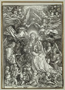Die Jungfrau und das Kind, umgeben von Engeln, 1518 von Albrecht Dürer