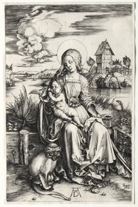 Die Jungfrau und das Kind mit einem Affen von Albrecht Dürer