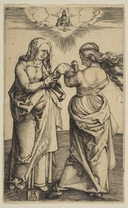 Die Jungfrau und das Kind mit dem Jesuskind und der Heiligen Anna, ca. 1500 von Albrecht Dürer