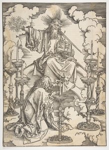 Die Vision der sieben Leuchter, aus der Apokalypse, deutsche Ausgabe 1498