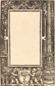 Titelrand mit Putti, die die Pirckheimer-Wappen halten, wahrscheinlich 1513 von Albrecht Dürer