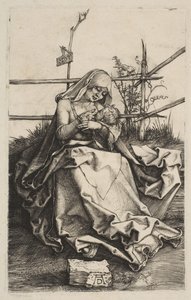 Jungfrau und Kind auf einer grasbewachsenen Bank, 1503 von Albrecht Dürer