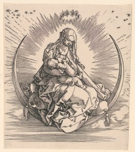 Jungfrau auf der Mondsichel (Titelseite des Lebens der Jungfrau) von Albrecht Dürer