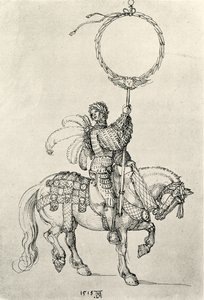 Junger Reiter als Kranzträger
