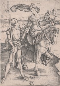 Eine Dame zu Pferd und ein Landsknecht von Albrecht Dürer