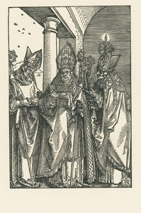 Bischof Heiliger Nikolaus, Heilige Ulrich und Erasmus von Albrecht Dürer or Duerer