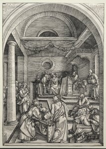 Christus im Gespräch mit den Ärzten (um 1503-1504) von Albrecht Dürer or Duerer