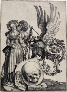 Wappen mit einem Schädel, ca. 1503 von Albrecht Dürer