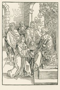 Conrad Celtes überreicht seine Ausgabe der Roswitha-Komödien an den Kurfürsten Friedrich von Sachsen von Albrecht Dürer or Duerer