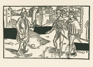 Davus, Pamphilus und Charinus, um 1492-93 von Albrecht Dürer or Duerer