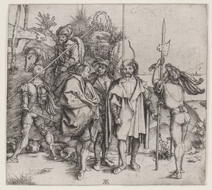 Fünf Soldaten und ein Türke zu Pferd, 1495-96 von Albrecht Dürer