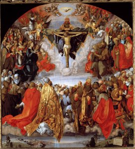 Gott, Jesus Christus und die Taube des Heiligen Geistes (Altarbild Allerheiligen) von Albrecht Dürer