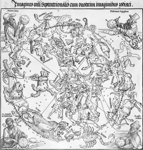 Paar Karten der nördlichen und südlichen Himmelshemisphären von Albrecht Dürer or Duerer