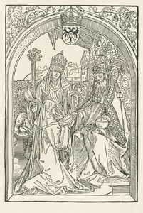 Roswitha in Anwesenheit ihrer Nichte Gerba, der Äbtissin von Gandersheim, überreicht ihre Werke Kaiser Otto I. von Albrecht Dürer or Duerer