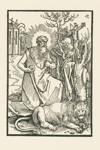 Heiliger Hieronymus. Illustration zu Lukas von Prag: Apologia. Gedruckt von Hieronymus Höltzel, Nürnberg von Albrecht Dürer or Duerer
