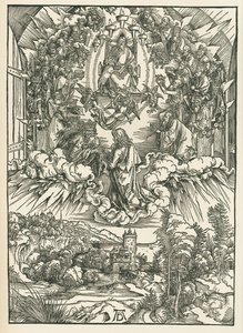 Johannes vor Gott und den vierundzwanzig Ältesten im Himmel. Die Offenbarung des Johannes von Albrecht Dürer or Duerer